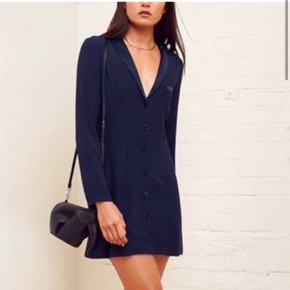 Black tuxedo button down dress